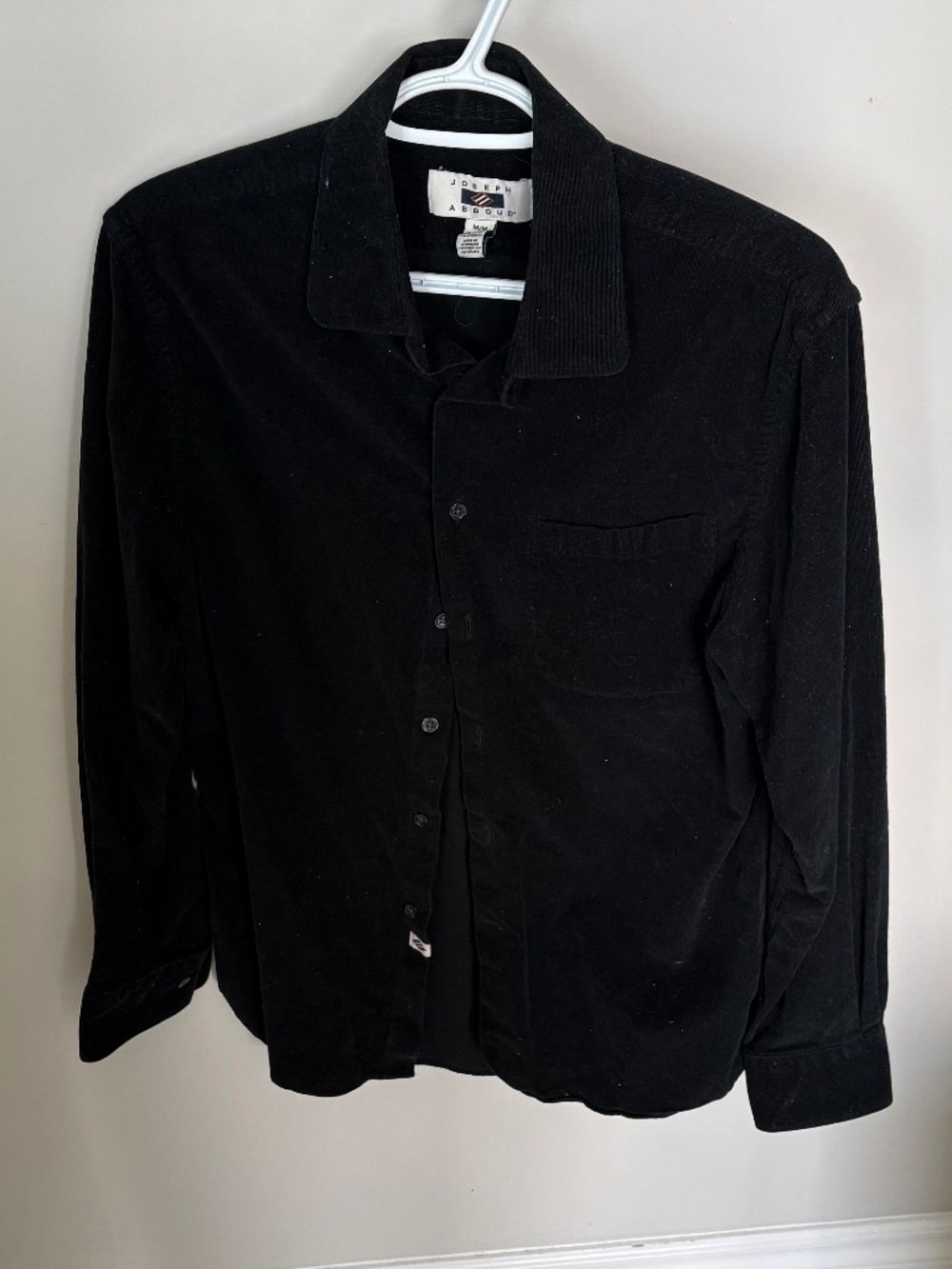 Black corduroy button-down